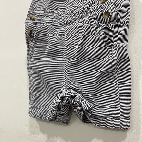 Janie And Jack Stripe Cotton Overall Shortalls Size 3-6 month - Picture 3 of 6